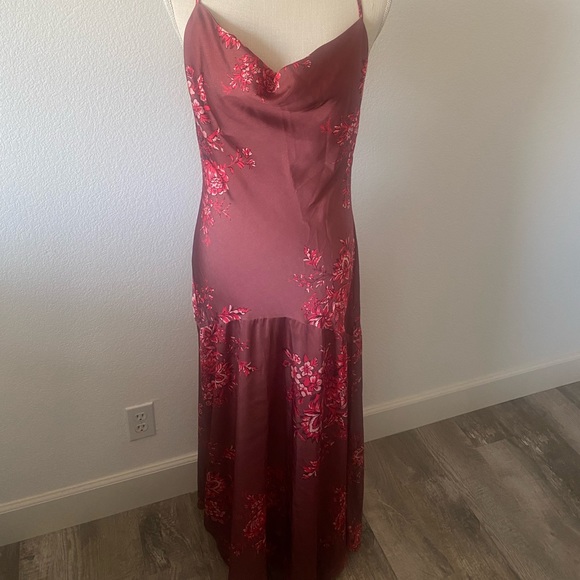 Free People Dresses & Skirts - Free People mauve satin cowl neck dress